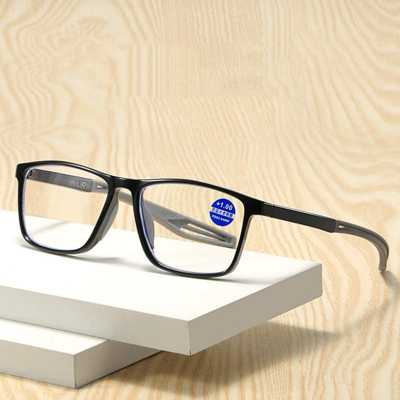 Sports Men Reading Glasses Vintage Fashion Far-Sighted Eyewear Unisex Plus Diopter Anti-Blue Light Prescription Eyeglasses +2.5