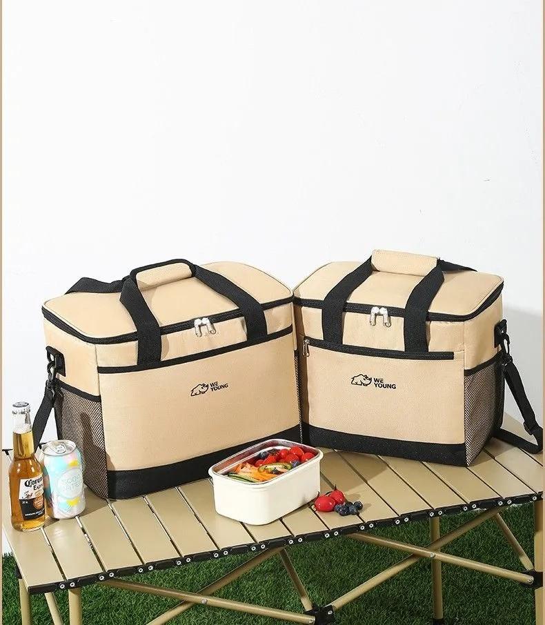Insulated Lunch Box For Men & Women – Leak-Proof Cooler Bag With 4 Pockets, Adjustable Strap, Perfect For Work, Travel, And Picnics