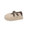Cute fluffy slippers women's 2025 new autumn and winter velvet lamb wool shallow mouth beanie shoes with Mary Jane shoes