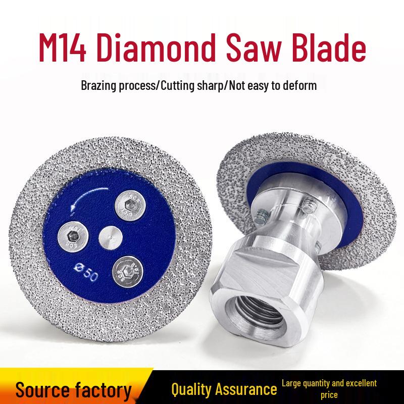 

Brazed Diamond M14 Mini Saw Blade for Tile, Rock, Marble Cutting Blue Blade [50x6mm]