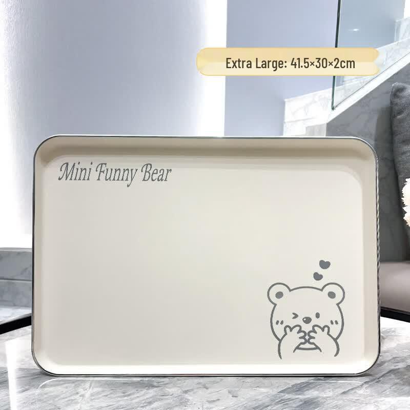 Rectangular Plastic Double-Layer Tea Tray