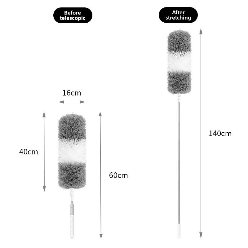 Очень длинная выдвижная пипидастра с удлиняемой ручкой, многоразовая щетка из микрофибры для уборки спальни, гостиной, пипидастра для уборки 1.4m