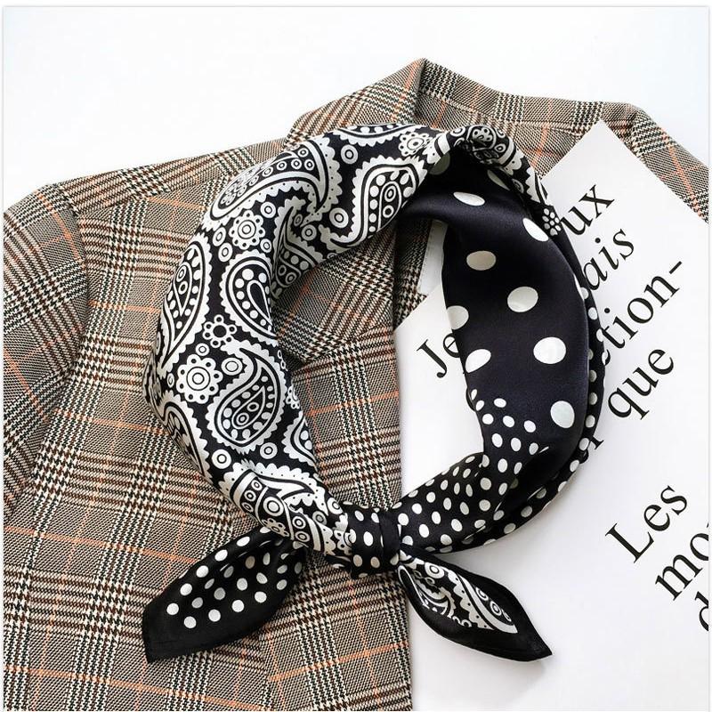 Silk Square Scarf Women 53x53cm Lightweight Pure Mulberry Neck Classic British Style Accessory