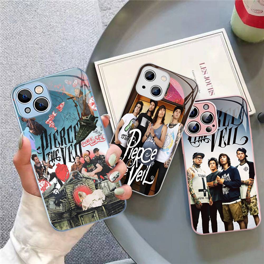 P-Pierce The V-Veil Band Tempered Glass For Iphone 14 13 12 11 Pro Mini XS MAX 14Plus X XS XR Fundas
