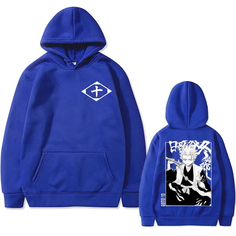 Japan Anime BLEACH Hitsugaya Toushirou Gotei 10 Graphic Hoodie Men Casual Sweatshirt Man Pullover Men's Manga Streetwear