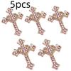 10/5pcs Punk Cross Nail Charms 3D Gold Silver Diamond Nail Art Decoration Sparkling DIY Manicure Rhinestones Jewelry for Women