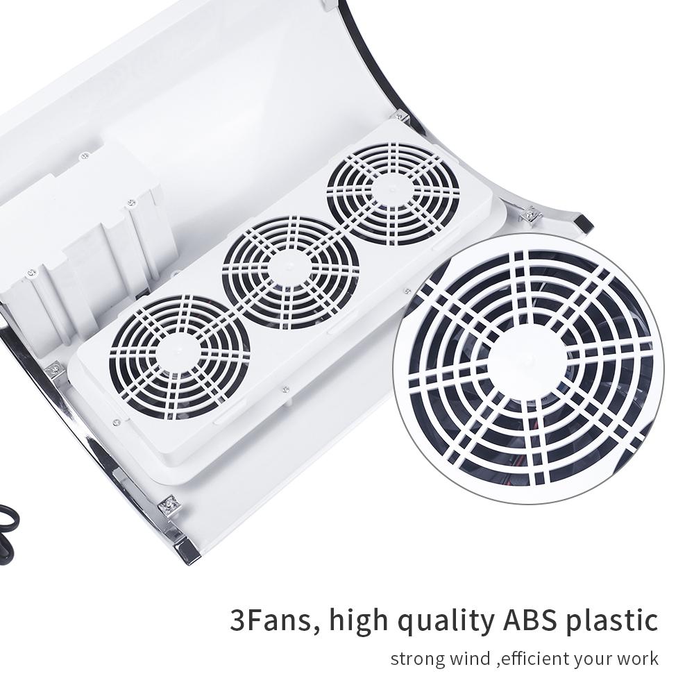 3 Fans Powerful Suction Professional Nail Dust Collector 40W Fan Nail Vacuum Cleaner Nail Dust Extractor For Nails Manicure