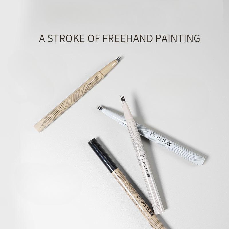 Lower Lash Eyebrow Pencil Three-claw Liquid Eyeliner Pen Waterproof and Sweat-proof Ultra-fine Quick-drying Split Eyebrow Pencil Lying Silkworm Pen