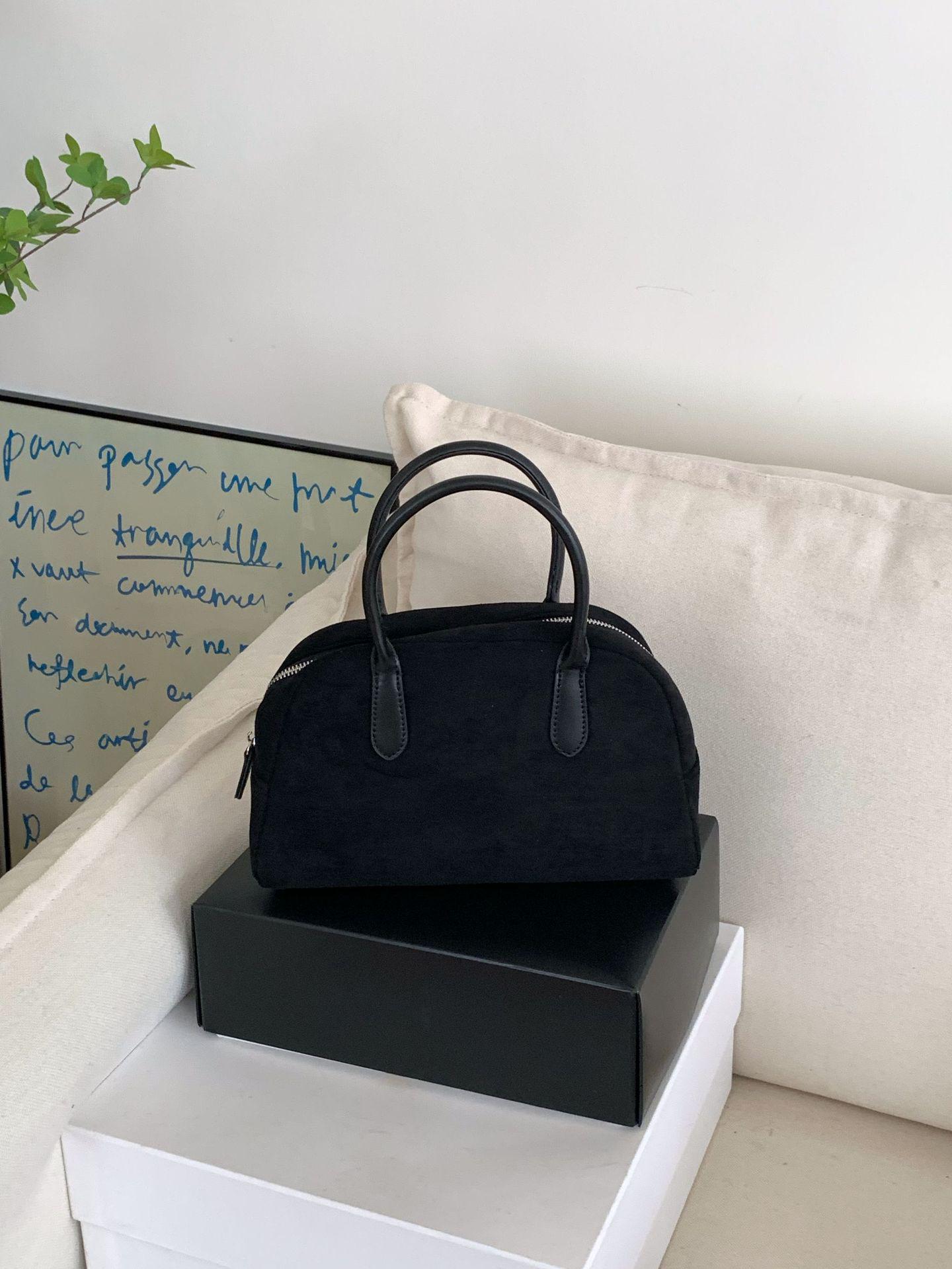 

2025 Korean Style Suede Autumn Handbag: High-End, Versatile Niche Boston Bag for Women