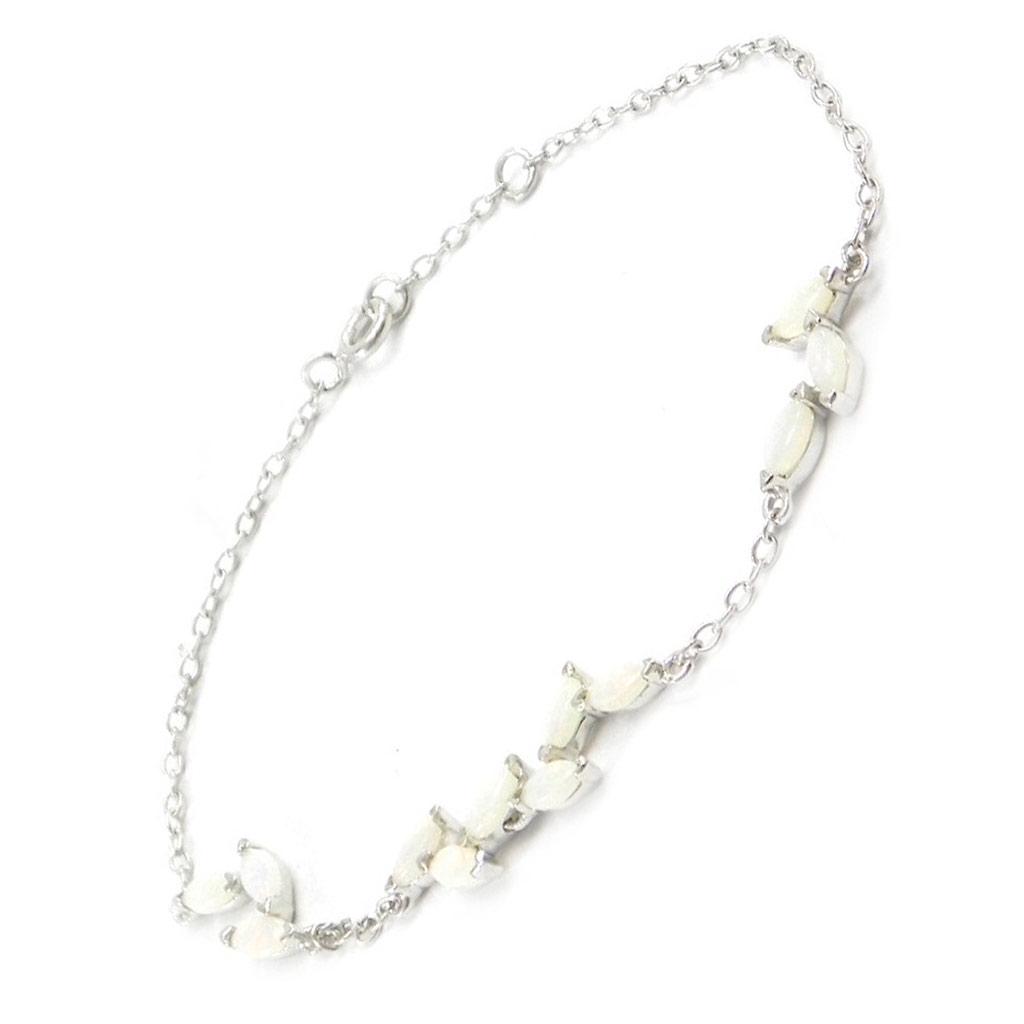Les Trésors De Lily [I2631] - Stříbrný náramek 'Opálová bohyně' Postříbřený bílý (rhodiovaný) - 8 mm