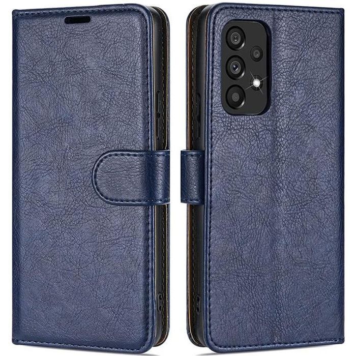 Coque de protection - Samsung - A33 5G - Bleu Marine - Anti Rayure - Anti-Choc - Etui portefeuille