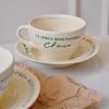 Korean ins style retro French cream coffee cup saucer Internet celebrity photo breakfast cup ceramic plate tableware
