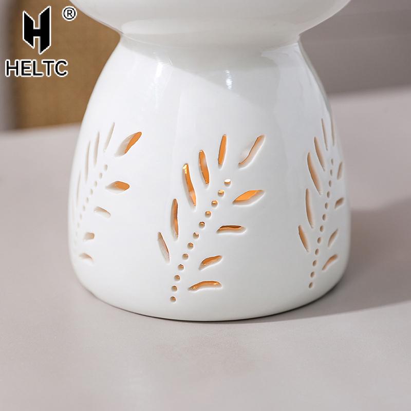 White Ceramic Incense Burner Candle Essential Oil Aromatherapy Diffuser Hollow Heating Stove Middle East Home Decor Ornament