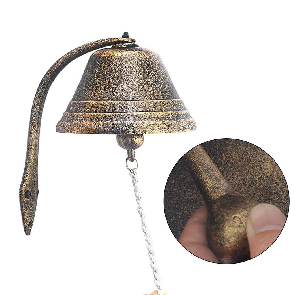 Vintage Metall Gartentor Dekorativer Hängender Essglocken Antike Türklingel mit Seil für Veranda Hof Innen und Außen