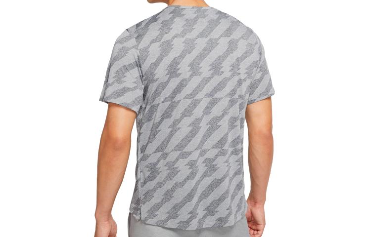 Nike T Shirts Men's Gray Crew Neck Moderate Straight Fit CU5458-010