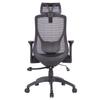 Iris Plaza Bürostuhl Stuhl Schreibtischstuhl Kopfstütze Netzstuhl Polyester Schwarz x Schwarz OFC-08
