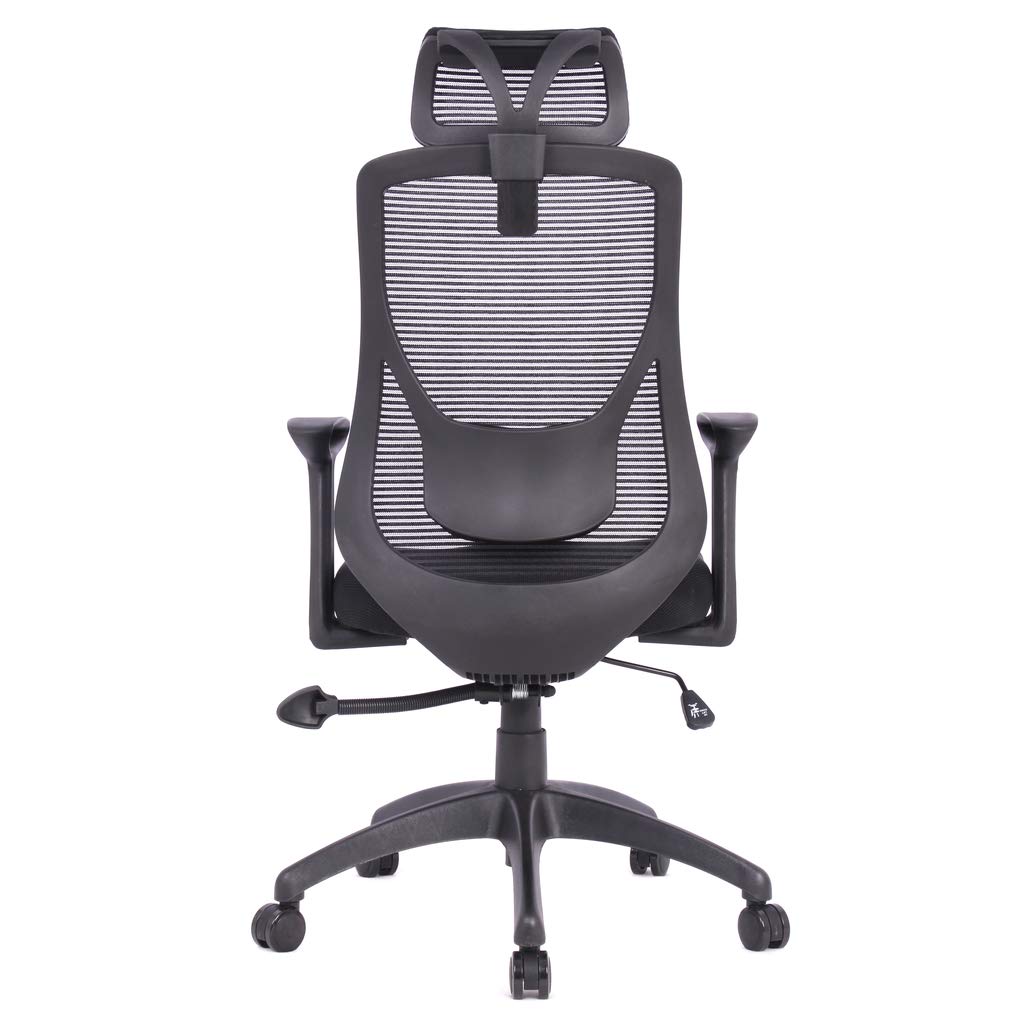 Scaun de birou Iris Plaza Scaun Scaun de birou Tetieră Scaun cu plasă Poliester Negru x Negru OFC-08