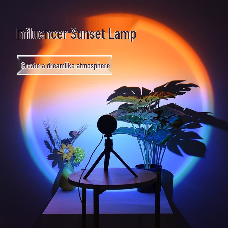 Lámpara de Proyección de Atardecer RGB - Iluminación Ambiental de Fondo para Sesiones de Fotos