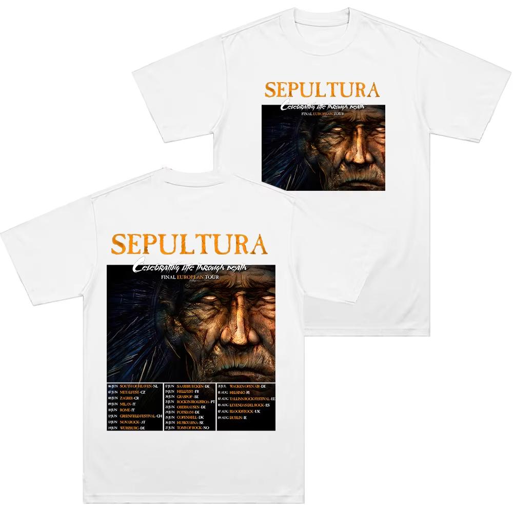 

Sepultura Final European Tour T Shirts Metal Groove Metal Tees Unisex pure Cotton High Street Unisex Rock Aesthetic Top 4XL