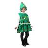 Children's Christmas Tree Costume Set Festive Girl Easy To Clean Xmas Hat Dress for Performance Cosplay Gifts