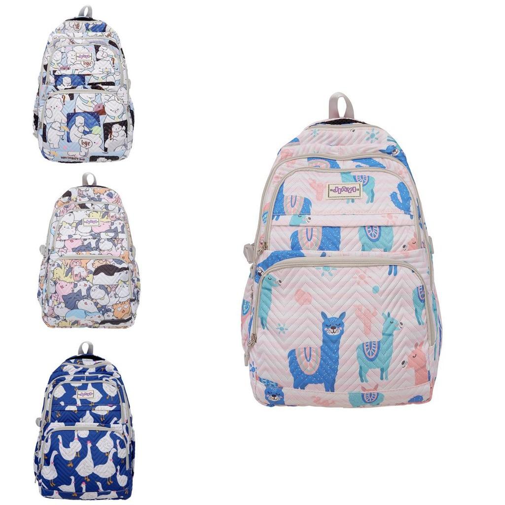 Cute Goose Cartoon Cat White Bear Sheep Pattern Student Backpack Teens For