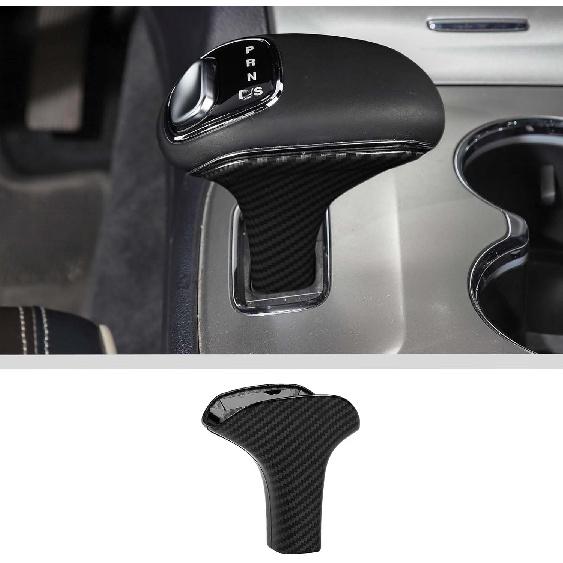 JWWY Gear Shift Shifter Knobs Cover Trim Compatible with Jeep Grand Cherokee Accessories 2014-2015 2pcs Carbon Fiber