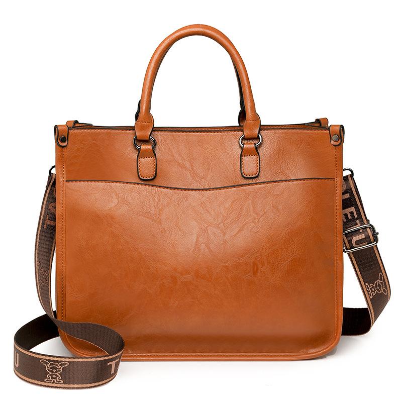 Women's new stylish and simple women's handbag commuting large-capacity shoulder bag with messenger bag