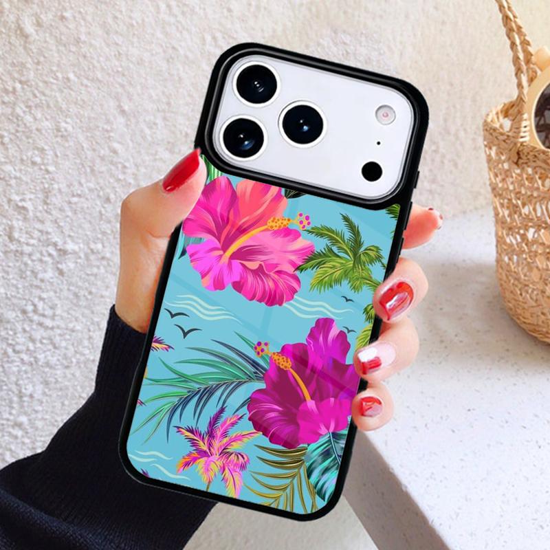 Tropisches Paradies Hawaiianische Blume Handyhülle Für iPhone 17 Air 16 15 14 13 12 11 Pro Max Plus