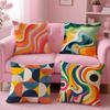Abstract Geometric Pattern Cushion Cover Pillow Case Soft Skin Friendly Fabric  Concealed Zipper