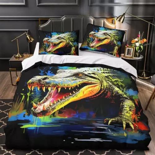 Crocodile Duvet Cover Set Bed Decoration First Choice Gift Suitable For Children Boys Girls And Adults Soft Warm And Breathable