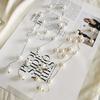 European and American jewelry fashion imitation pearl fringed waist chain women's simple dress decorative belt waist accessories