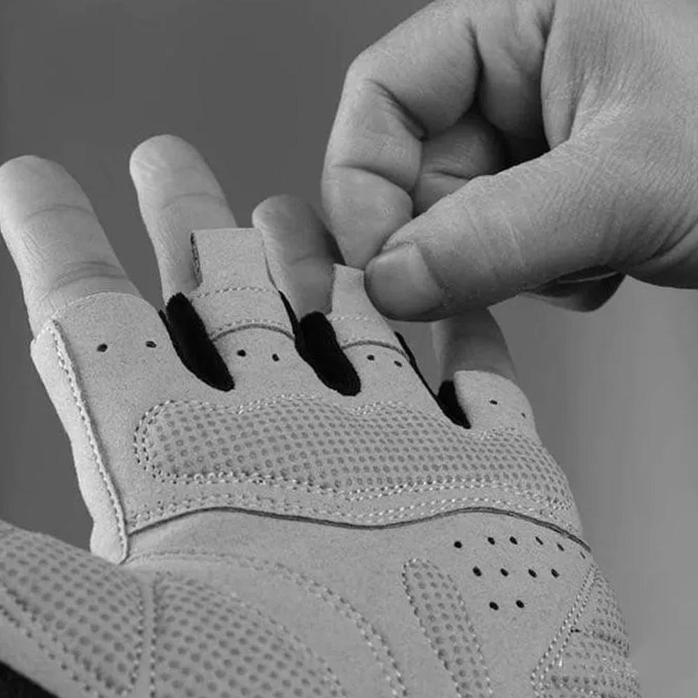 Fingerless cycling gloves quick release size L gray