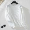 Autumn Winter Vintage Loose Knitwear Sweater Long Sleeve Solid Color Pullover O Neck Top