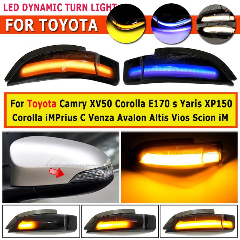 LED Dynamic Turn Signal Light For Toyota AQUA COROLLA AXIO CAMRY AURIS ALLION PRIUS C VITZ Rearview Mirror Indicator Lamp