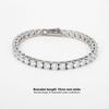 Titanium Steel Tennis Chain Bracelet, Zircon Premium Feeling Full Diamond Single Row Diamond Hip-hop Men's Bracelet Does Not Fade