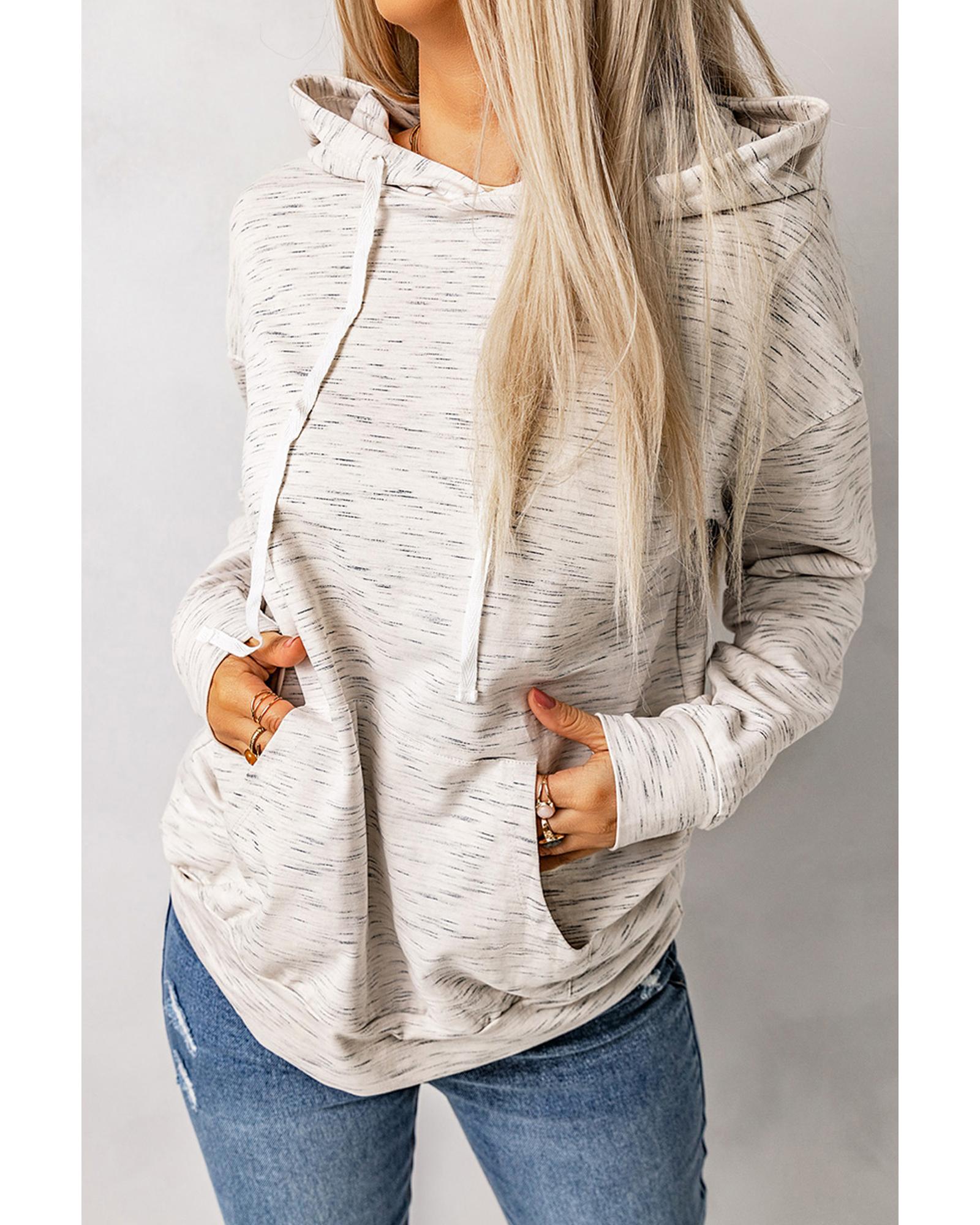 

Azura Exchange Marbled Drawstring Cropped Hoodie S білий
