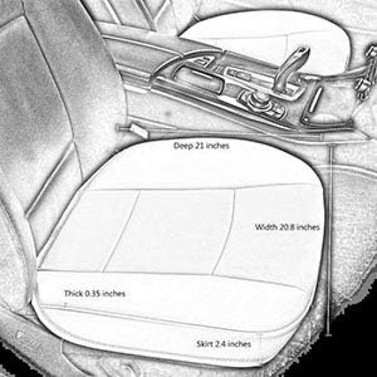 Luxury PU Leather Car Seat Cover Protector Front, Bottom Single Seat Cover-Compatible with 90% Vehicles (Width 20.8 ×deep 21×Thick 0.2 Inch)