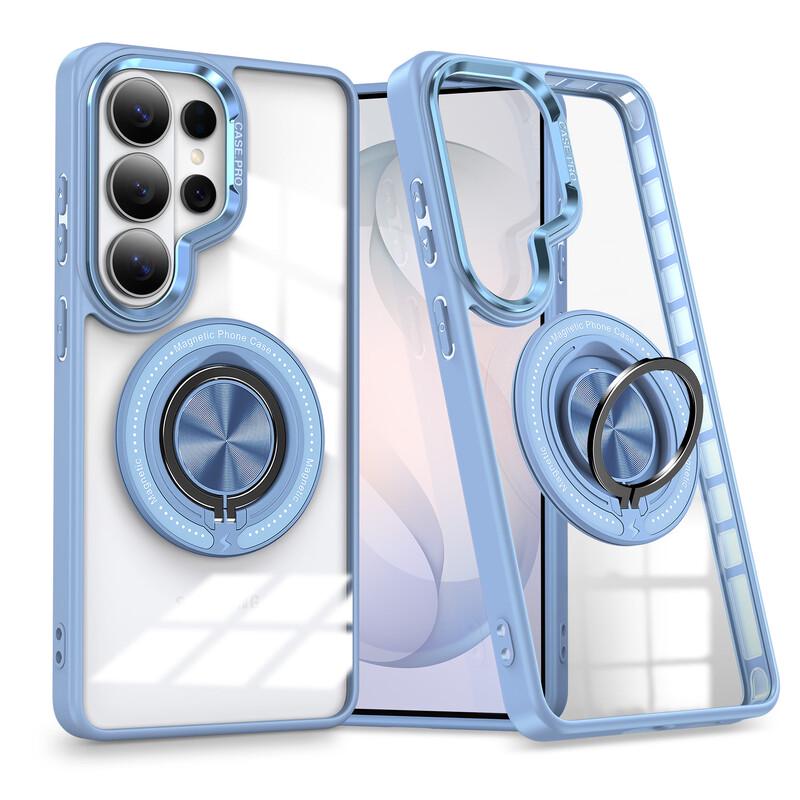 CAXITON Magnetic Ring Stand Transparent Case for Samsung S25 Plus