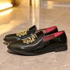 Hot Sale Men Dress Shoes Designer Embroidered Moccasins Luxury Men Casual Shoes Fashion Patent Leather Loafers Male