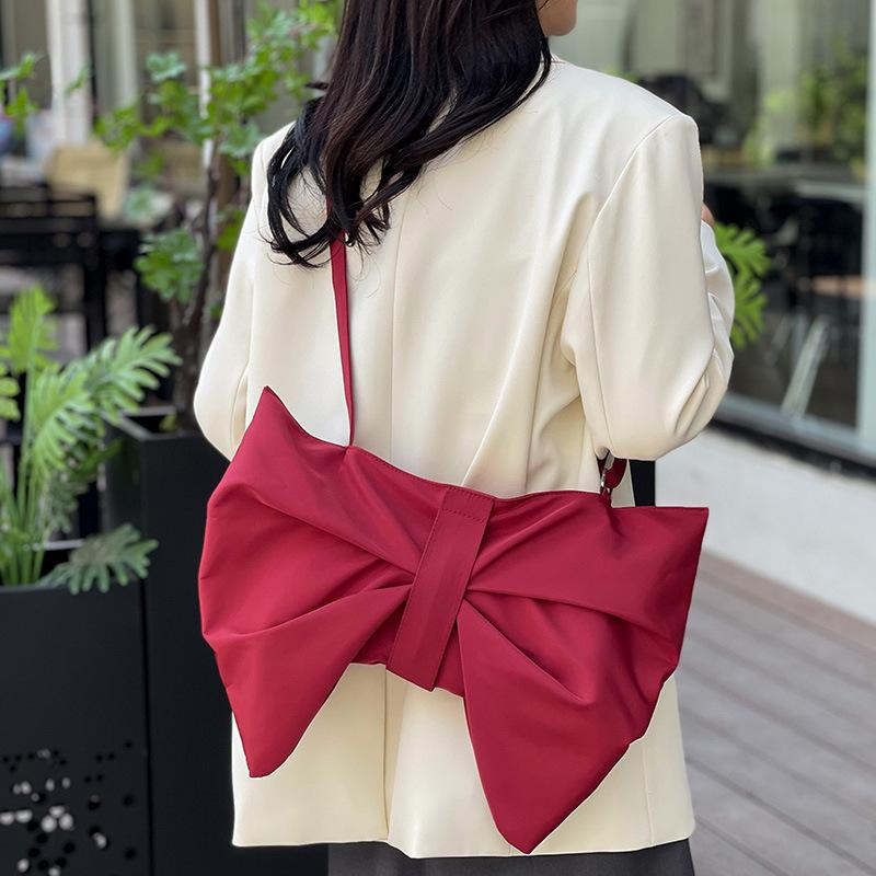 Korean Bowknot Women's Pleated Shoulder Bag 2025 - New Fashion Large Capacity Crossbody Underarm Bag