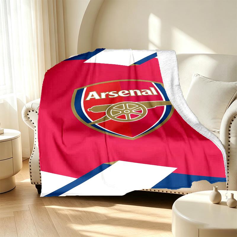 Arsenal F.C Pattern Blanket for Home Decoration, Bed, Sofa, Car Travel, Camping, Suitable for All Seasons, Birthday Christmas Gift