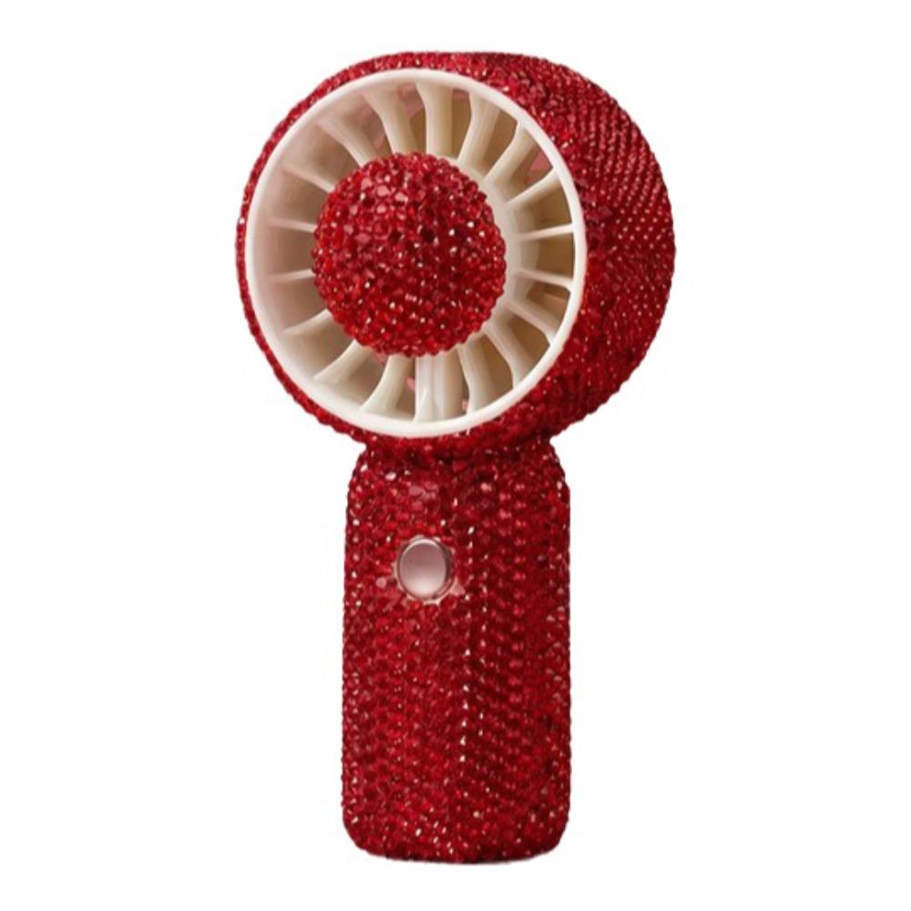 Sparkling Mini Cooling Fan 3 Gears Portable Hand Fan Stylish Rhinestone Handheld Fan Office