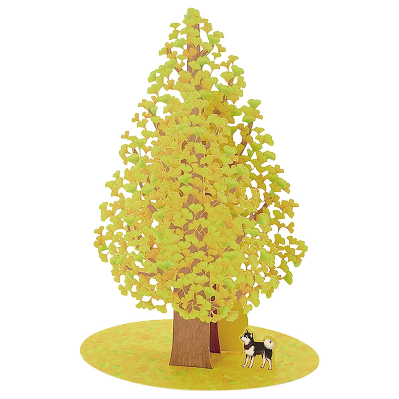 Sanrio Message Card Autumn Ginkgo Tree Greeting Card International Shipping Available JAU SANRIO 013145 - (1 tree) - 21-3