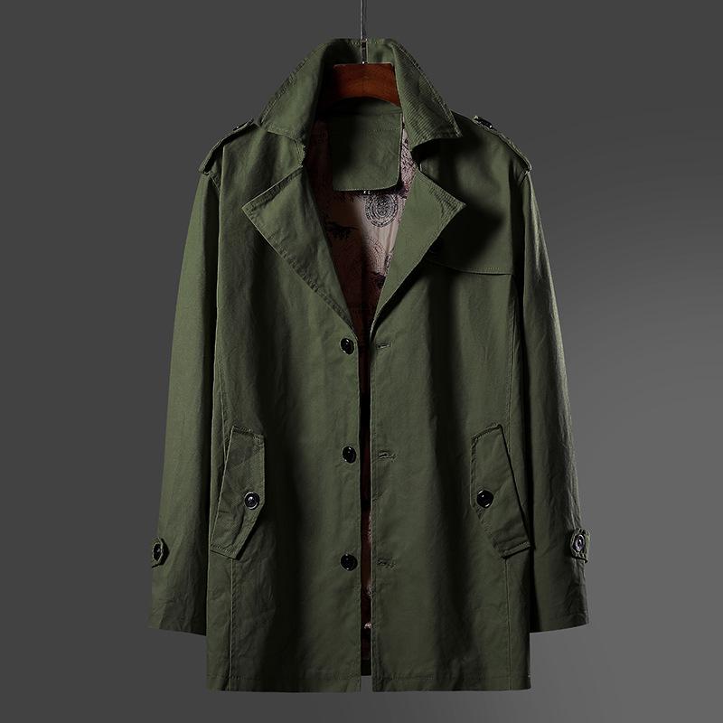 

Чоловіча осіння вітровка середньої довжини, однотонна осінньо-зимова куртка XXXXXXXXL