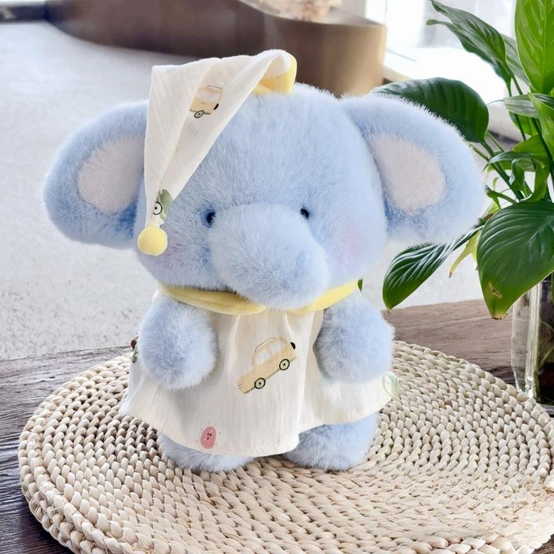 Cute Sleeping Elephant Doll Dog Doll Pajamas Bear Plush Toy Sleeping Soothing Doll Lover Gift
