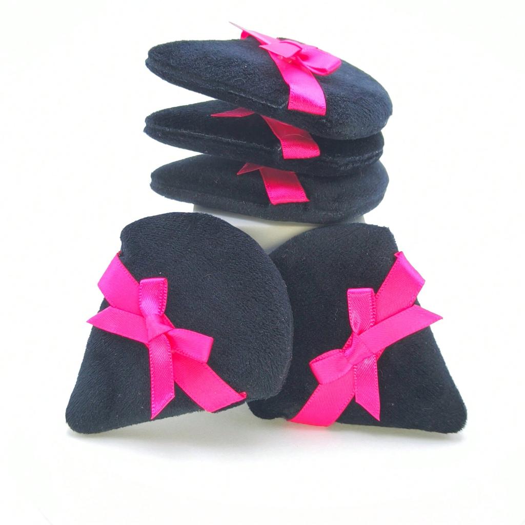 2Pcs/Set Bow Decoration Soft Face Powder Puff Triangle Makeup Puff Cosmetic Foundation Sponge Makeup Tool For Loose Powder Setting Puff