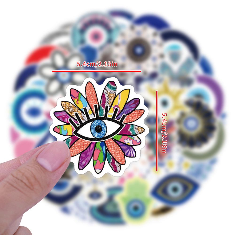 60 Waterproof Evil Eye Graffiti Stickers for Luggage, Notebooks, and Skateboards
