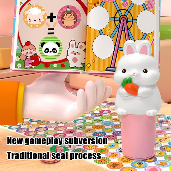 1 Set Kinder Aufkleber Stempel Spielzeug mit 120/420 Aufkleber Bild Buch Tier Lernen