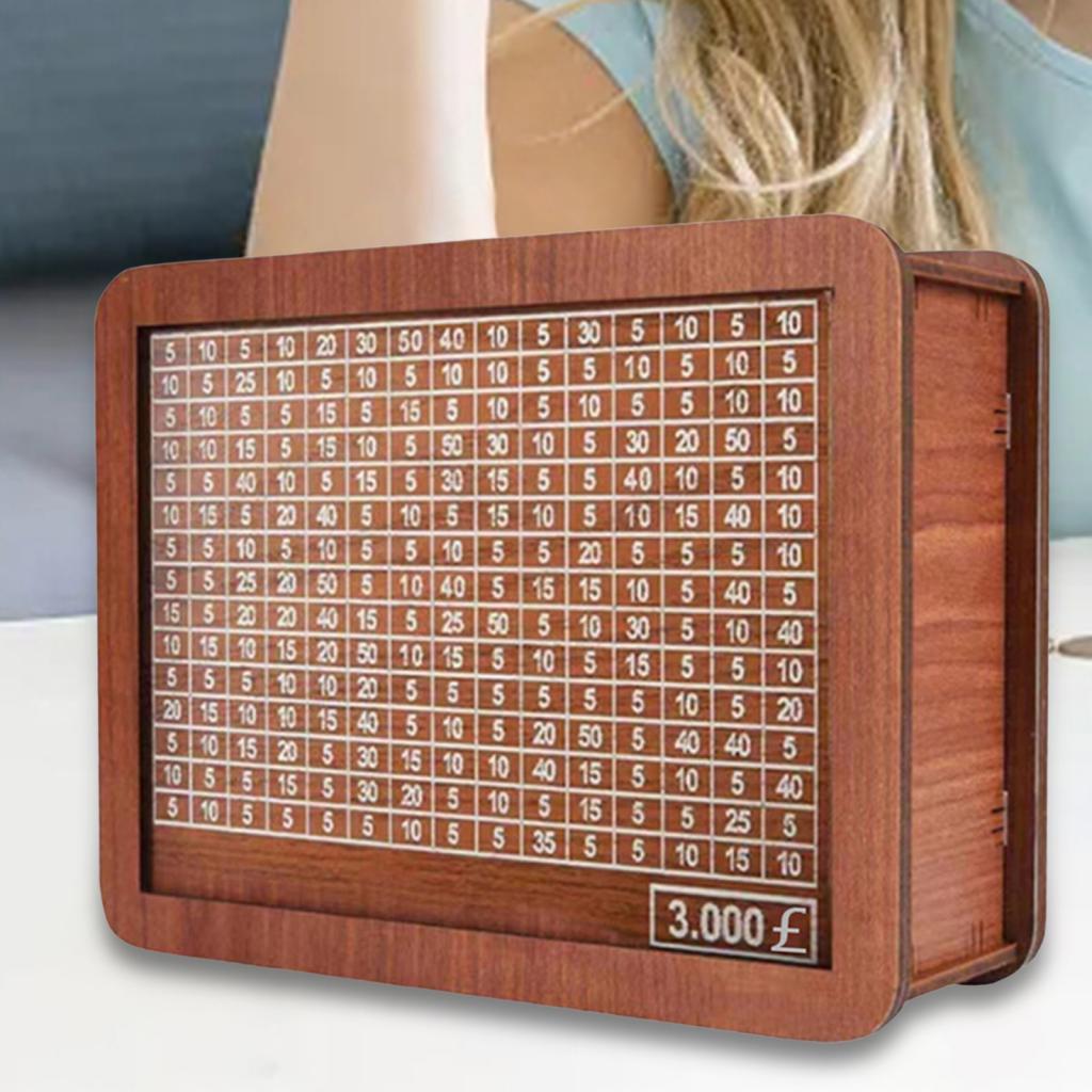 Wooden Money Box with Counter Money Saving Box for Kids Adults Children