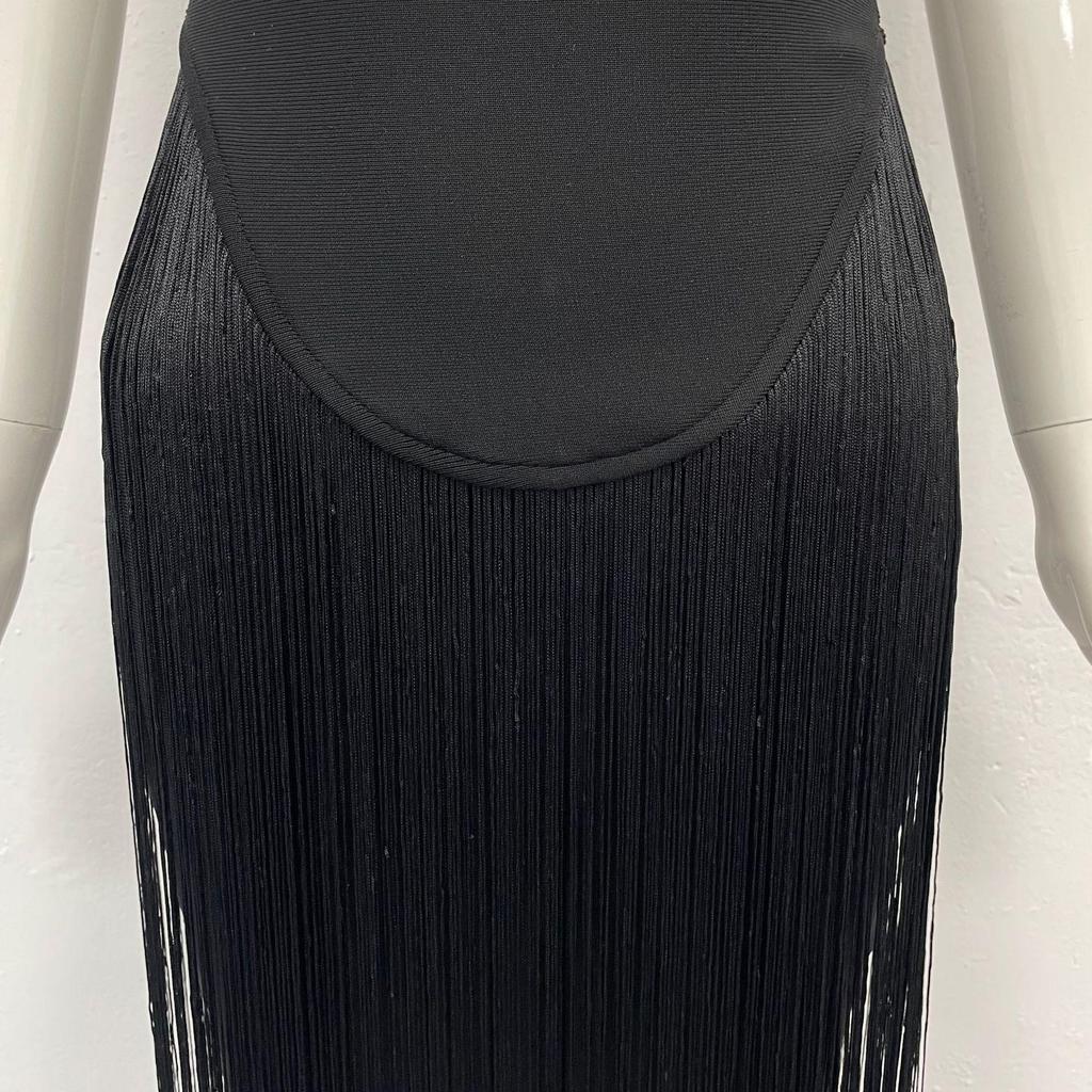 European & American Tassel Halterneck Bodycon Bandage Dress